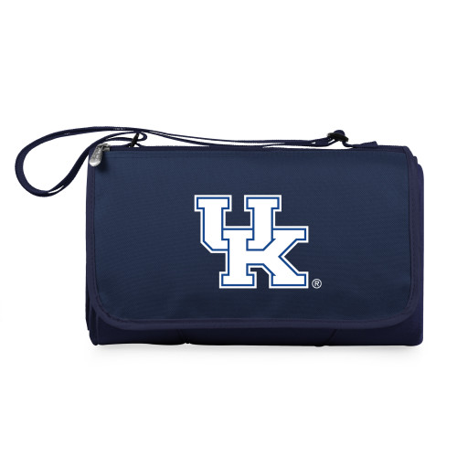 Kentucky Wildcats Blanket Tote Outdoor Picnic Blanket, (Navy Blue with Black Flap)