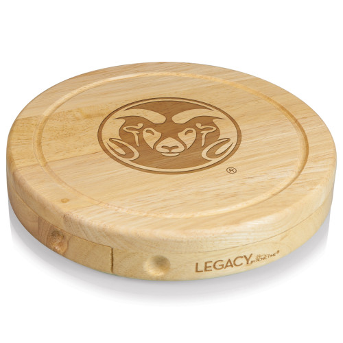 Colorado State Rams Brie Cheese Cutting Board & Tools Set, (Parawood)