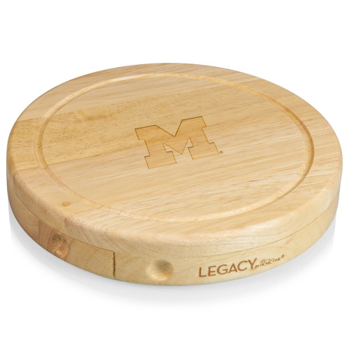 Michigan Wolverines Brie Cheese Cutting Board & Tools Set, (Parawood)