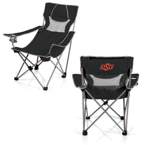 Oklahoma State Cowboys Campsite Camp Chair, (Black with Gray Accents)