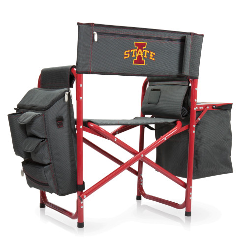 Iowa State Cyclones Fusion Camping Chair, (Dark Gray with Red Accents)
