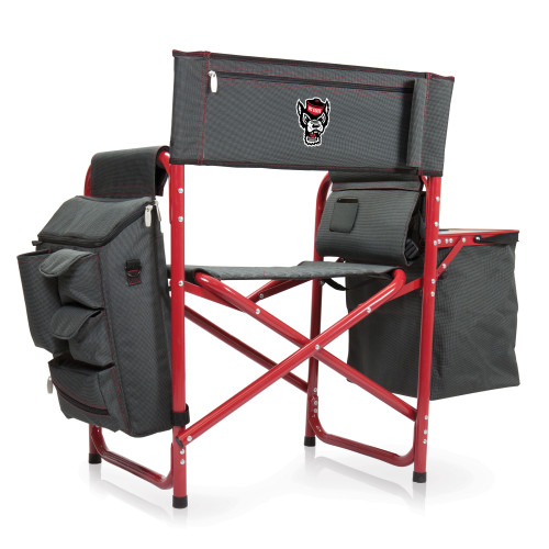 NC State Wolfpack Fusion Camping Chair, (Dark Gray with Red Accents)