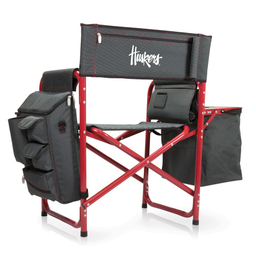 Nebraska Cornhuskers Fusion Camping Chair, (Dark Gray with Red Accents)