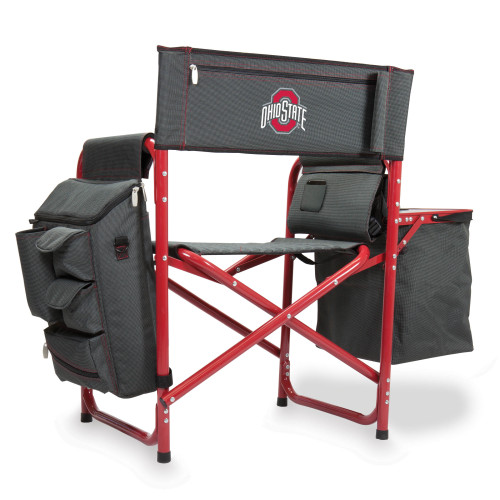 Ohio State Buckeyes Fusion Camping Chair, (Dark Gray with Red Accents)