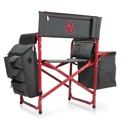 Oklahoma Sooners Fusion Camping Chair, (Dark Gray with Red Accents)