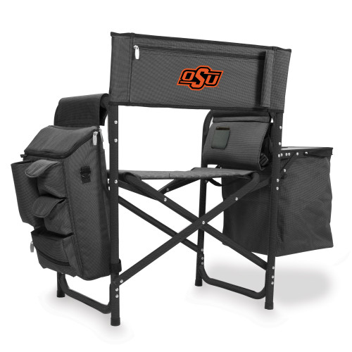 Oklahoma State Cowboys Fusion Camping Chair, (Dark Gray with Black Accents)