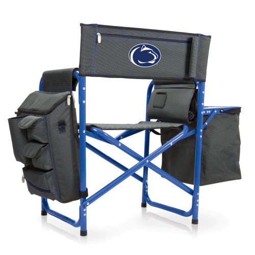 Penn State Nittany Lions Fusion Camping Chair, (Dark Gray with Blue Accents)