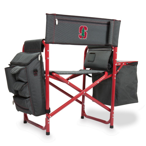 Stanford Cardinal Fusion Camping Chair, (Dark Gray with Red Accents)