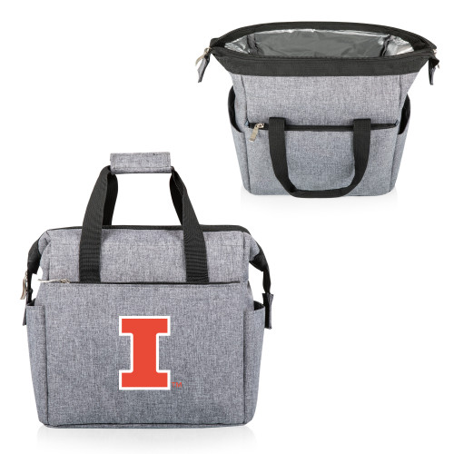 Illinois Fighting Illini On The Go Lunch Bag Cooler, (Heathered Gray)