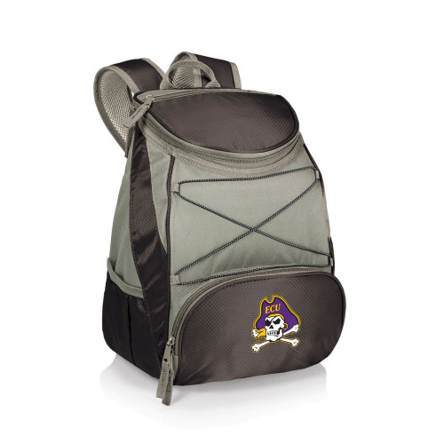 East Carolina Pirates PTX Backpack Cooler, (Black with Gray Accents)
