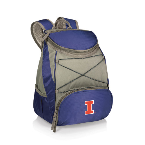 Illinois Fighting Illini PTX Backpack Cooler, (Navy Blue with Gray Accents)