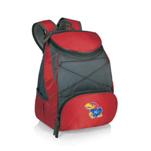 Kansas Jayhawks PTX Backpack Cooler, (Red with Gray Accents)