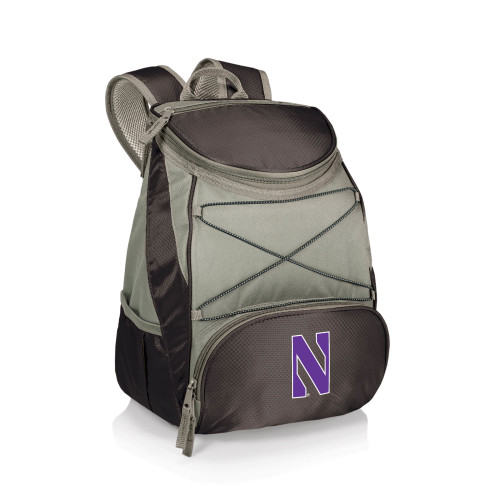 Northwestern Wildcats PTX Backpack Cooler, (Black with Gray Accents)