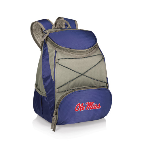 Ole Miss Rebels PTX Backpack Cooler, (Navy Blue with Gray Accents)