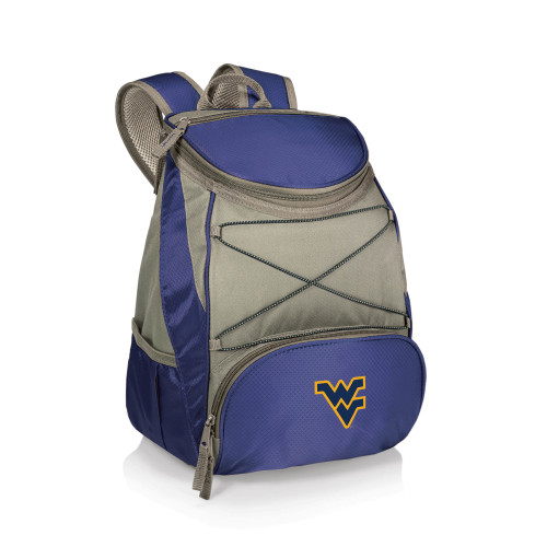 West Virginia Mountaineers PTX Backpack Cooler, (Navy Blue with Gray Accents)