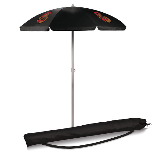 Cornell Big Red 5.5 Ft. Portable Beach Umbrella, (Black)