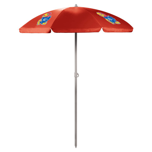 Kansas Jayhawks 5.5 Ft. Portable Beach Umbrella, (Red)