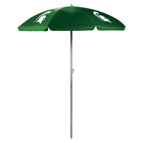 Michigan State Spartans 5.5 Ft. Portable Beach Umbrella, (Hunter Green)