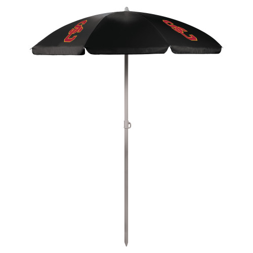 USC Trojans 5.5 Ft. Portable Beach Umbrella, (Black)