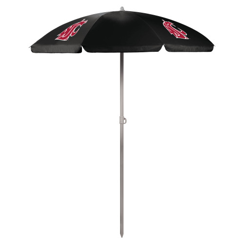 Washington State Cougars 5.5 Ft. Portable Beach Umbrella, (Black)