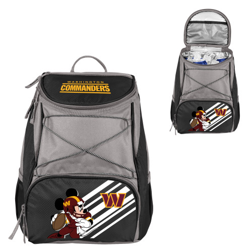 Washington Commanders Mickey Mouse PTX Backpack Cooler, (Blackwith Gray Accents)