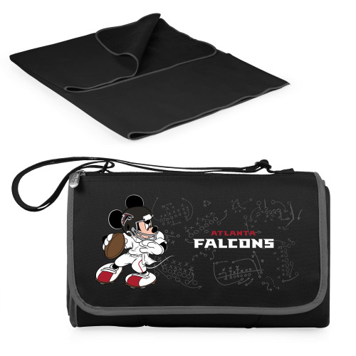Atlanta Falcons Mickey Mouse Blanket Tote Outdoor Picnic Blanket, (Black with Black Exterior)