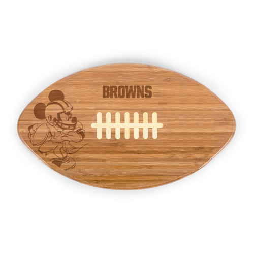 Cleveland Browns Mickey Mouse Touchdown! Football Cutting Board & Serving Tray, (Bamboo)