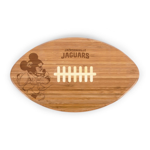 Jacksonville Jaguars Mickey Mouse Touchdown! Football Cutting Board & Serving Tray, (Bamboo)