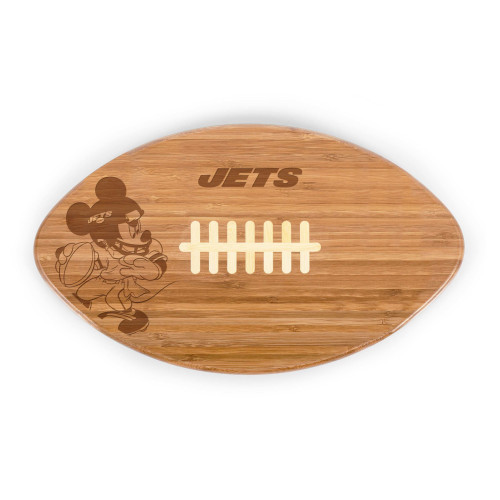 New York Jets Mickey Mouse Touchdown! Football Cutting Board & Serving Tray, (Bamboo)