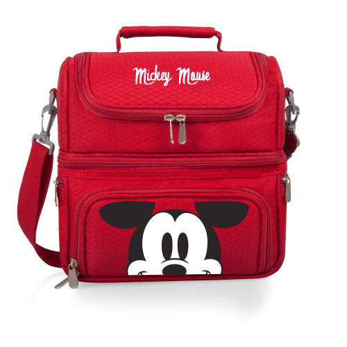 Mickey Mouse Pranzo Lunch Bag Cooler with Utensils, (Red)
