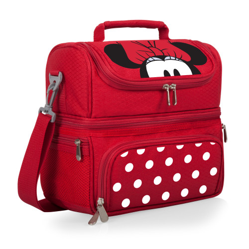 Minnie Mouse Pranzo Lunch Bag Cooler with Utensils, (Red)