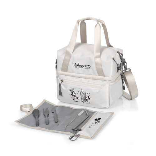 Disney 100 Tarana Lunch Bag Cooler with Utensils, (Halo Gray)