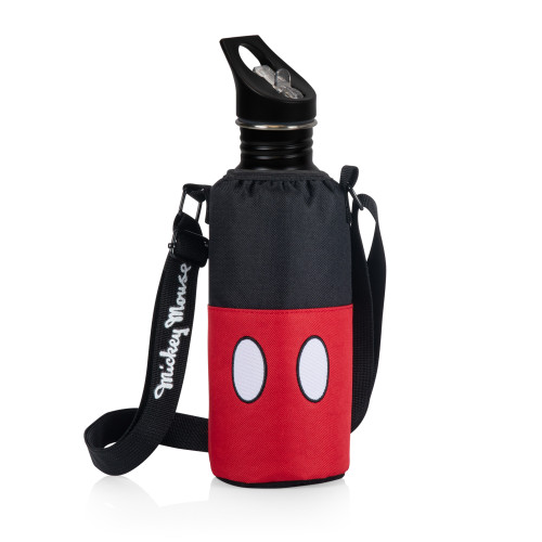 Mickey Mouse Bottle Cooler with Bottle, (Black with Red Pattern)