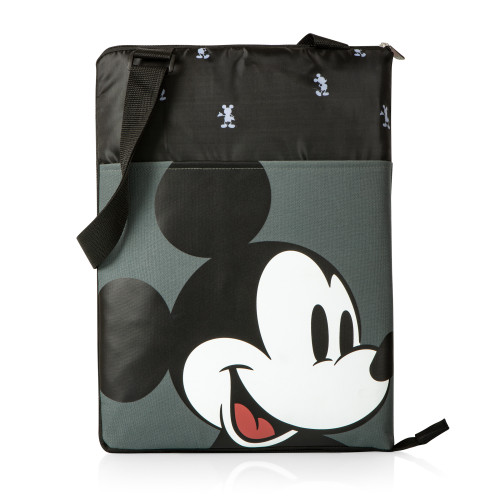 Mickey Mouse Vista Outdoor Picnic Blanket & Tote, (Mickey Mouse Step & Repeat Pattern with Black Exterior)