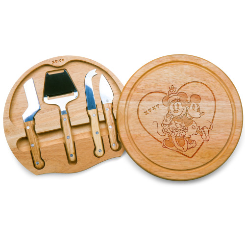 Mickey & Minnie Mouse Heart Circo Cheese Cutting Board & Tools Set, (Parawood)