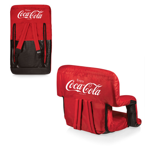 Coca-Cola Enjoy Coke Ventura Portable Reclining Stadium Seat, (Red)