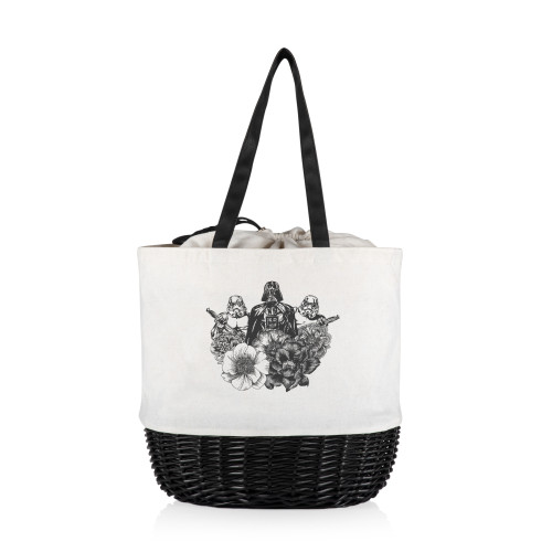 Star Wars Darth Vader Coronado Canvas and Willow Basket Tote, (White Canvas with Black Accents)