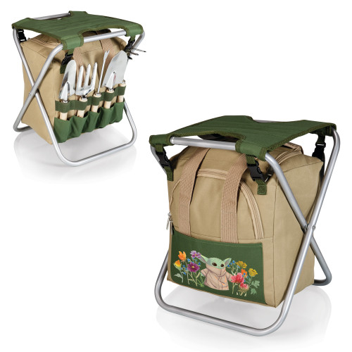 Mandalorian The Child Gardener Folding Seat with Tools, (Olive Green with Beige Accents)