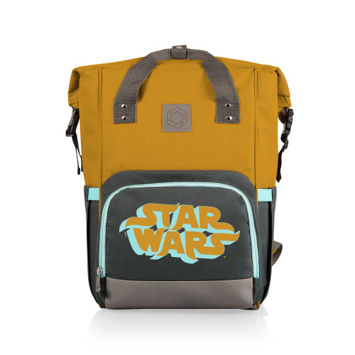 Star Wars On The Go RollTop Backpack Cooler, (Mustard Yellow with Gray & Blue Accents)