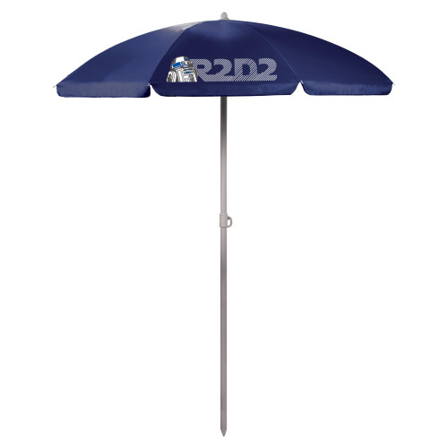Star Wars R2D2 5.5 Ft. Portable Beach Umbrella, (Navy Blue)