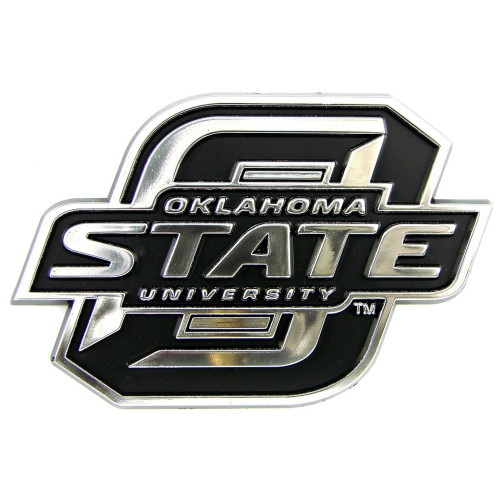 Oklahoma State University - Oklahoma State Cowboys Molded Chrome Emblem "O and Wordmark" Alternate Logo Chrome