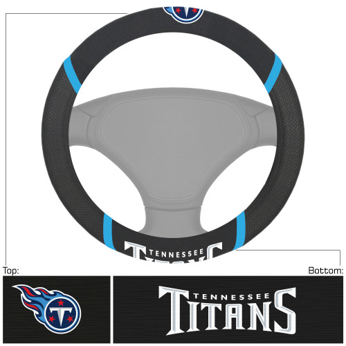 Tennessee Titans Steering Wheel Cover  Flaming T Primary Logo and Wordmark Black