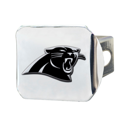 Carolina Panthers Hitch Cover - Chrome Panther Primary Logo Chrome