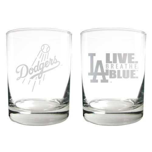 MLB Los Angeles Dodgers 2pc Rocks Glass Set