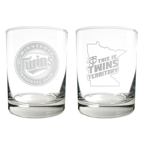 MLB Minnesota Twins 2pc Rocks Glass Set