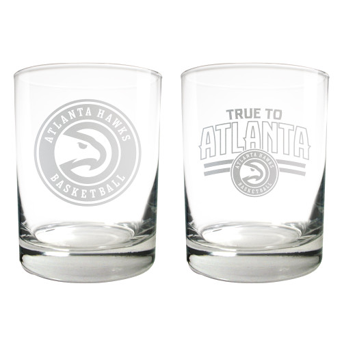 NBA Atlanta Hawks 2pc Rocks Glass Set
