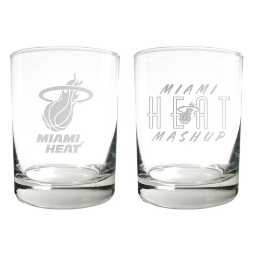 NBA Miami Heat 2pc Rocks Glass Set