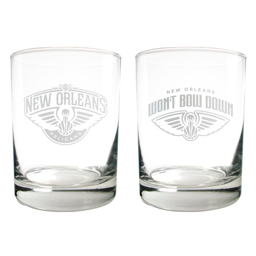 NBA New Orleans Pelicans 2pc Rocks Glass Set