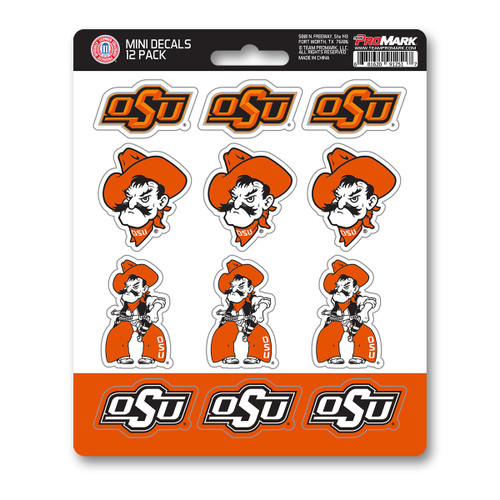 Oklahoma State Cowboys Mini Decal 12-pk 12 Various Logos / Wordmark