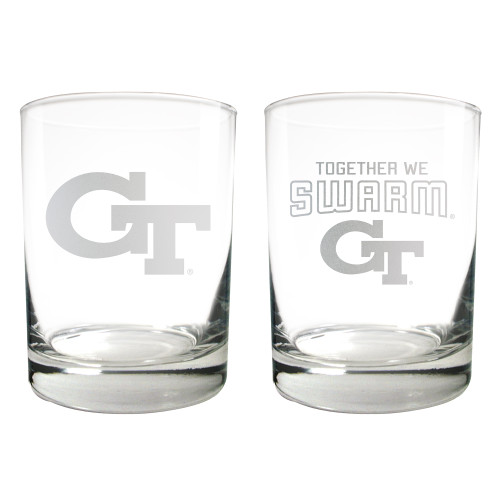 NCAA Georgia Tech Yellow Jackets 2pc Rocks Glass Set